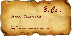 Brood Csinszka névjegykártya